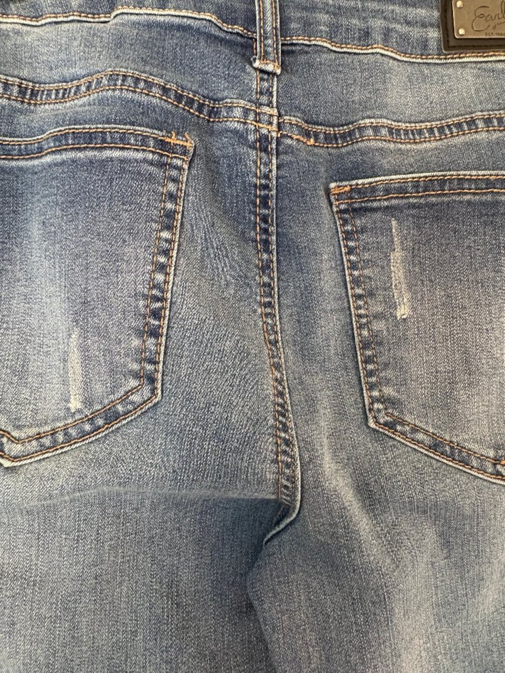 Embroidered Floral Jeans Women Size 8 Boho Raw Hem Straight Leg Denim - Picture 4 of 12